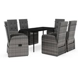  7-dijelni vrtni blagovaonski set s jastucima sivi | shoptok.hr