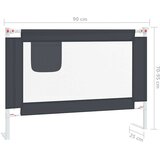 vidaXL sigurnosna ogradica za dječji krevet tamnosiva 90x25 cm tkanina | shoptok.hr
