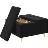  Otoman za pohranu s jastukom Crna 80 x 80 x 45 cm Baršun | shoptok.hr