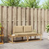  Set vanjskih sofa s jastukom 2 pcs Bijela i bež Poliester | shoptok.hr