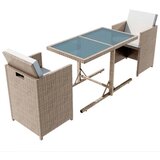  3-dijelni bistro set od poliratana s jastucima bež | shoptok.hr