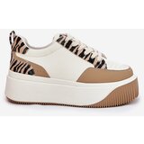 Boto Women's Sneakers on Massive Platform Zebra Beige Tamorniel | Shoptok.si
