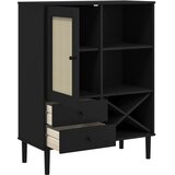  Visoka komoda SENJA crna izgled ratana 90x40x112 cm borovina | Eponuda.com
