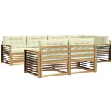  Set vanjskih sofa 7 kom. Bijela i krem Poliester Smeđa 327 x 168,5 x 73 cm | shoptok.hr