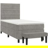Box spring krevet s madracem svjetlosivi 80 x 200 cm baršunasti | shoptok.hr