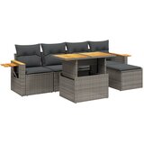  6-dijelni set vrtnih sofa od poliratana s jastucima sivi | shoptok.hr