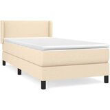  Krevet s oprugama i madracem krem 100 x 200 cm od tkanine | shoptok.hr