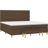  Krevet s oprugama i madracem tamnosmeđi 200x200 cm od tkanine | shoptok.hr