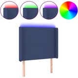 Maison Chic led posteljno vzglavje - vzglavna omarica - nočna omarica modro 83x16x118/128 cm blago, (21711097) | Shoptok.si
