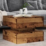 vidaXL Stolić za kavu s LED svjetlima boja staro drvo 50 x 50 x 40 cm Cijene
