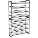 Songmics 8-stopenjsko stojalo za čevlje, komplet 2 4-stopenjskih organizatorjev za čevlje, kovinska škatla za shranjevanje čevljev z nastavljivimi mrežastimi policami, ravna ali kotna, sestavljiva, č, (21313483) | Shoptok.si