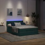 vidaXL Otomanski krevet s madracem&LED tamnozeleni 140x200cm baršun Cijene