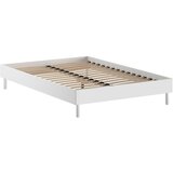 Vipack Bijeli bračni krevet od masivne bukve bez uzglavlja s podnicom 140x200 cm Forrest – Cijene