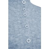Trendyol Curve Baby Blue Ribbed Buttoned Knit Sweater | Shoptok.si