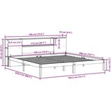 vidaXL Krevet s regalom za knjige bez madraca 180x200 cm od borovine | shoptok.hr