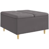  Otoman za pohranu s jastukom Sivi 80 x 80 x 45 cm Umjetna koža | shoptok.hr