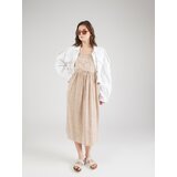 Pieces Obleka 'TALA' temno bež / bela | Shoptok.si