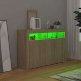 vidaXL Komoda s LED svjetlima boja hrasta sonome 115,5 x 30 x 75 cm | shoptok.hr