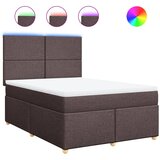 Krevet s oprugama i madracem tamnosmeđi 140 x 190 cm od tkanine | shoptok.hr
