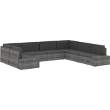  Modularna kutna sofa od poliratana s desnim naslonom crna | shoptok.hr