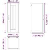 vidaXL Stenska kuhinjska omarica Bela 30 x 31 x 80 cm Konstruiran les | Shoptok.si