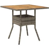 vidaXL Vrtni stol s pločom od drva bagrema sivi 80x80x75 cm poliratan | shoptok.hr
