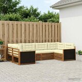  Set vanjskih sofa 6 kom. Prirodna i krem Čvrsto drvo akacije | shoptok.hr