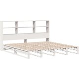  Knjižna postelja brez vzmetnice bela 180x200 cm trden les | Shoptok.si