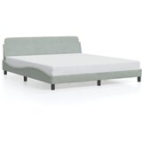  The Living Store Posteljni okvir z vzglavjem svetlo siv 180x200 cm žamet - Posteljni Okvir, (21488190) | Shoptok.si