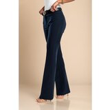 Fenzy Elegantne Dolge Hlače Z Ravnimi Hlačnicami, Temno Modre | Shoptok.si