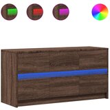 Maison Chic TV omarica - TV stojalo - Televizijska omarica LED rjavi hrast 100x34x50 cm inženirski les, (21699803) Cene