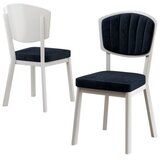 Hanah home set trpezarijskih stolica Nape 6 kom, antracit tkanina Babyface, bele metalne noge | Eponuda.com
