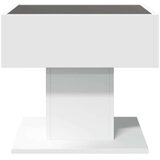 vidaXL Klubska mizica LED bela 50x50x45 cm inženirski les | Shoptok.si