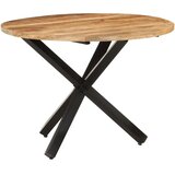 vidaXL Blagovaonski stol okrugli 100x100x75 cm od grubog drva manga | shoptok.hr