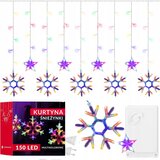 springos ZAVESA BOŽIČNE SNEŽINKE 150LED SVETLEČA ŽICA 4m Z VEČBARVNIM TOKOM, (21638426) | Shoptok.si