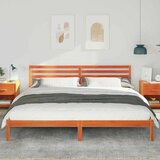  Krevetna konstrukcija s uzglavljem Vosak smeđa 200 x 220 cm | shoptok.hr