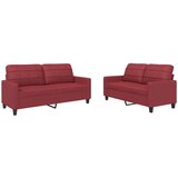  2-dijelni set sofa s jastucima boja vina od umjetne kože | shoptok.hr