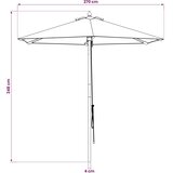  Vrtni suncobran Ø 270 x 248 cm Čvrsto drvo eukaliptusa | shoptok.hr