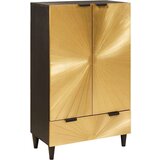 vidaXL Stranska omara s predalom Črna in zlata 60 x 33.5 x 100 cm | Shoptok.si