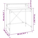  Radni stol crni 80 x 50 x 90 cm konstruirano drvo i željezo | shoptok.hr