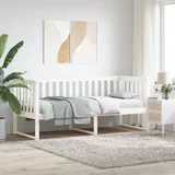 vidaXL Dnevna postelja bela 80x200 cm trdna borovina