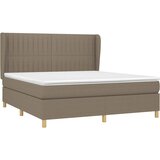  Krevet s oprugama i madracem smeđesivi 160x200 cm tkanina | shoptok.hr