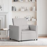 vidaXL 3-v-1 enojni kavč postelja pretvornik oblačna siva tkanina | Shoptok.si