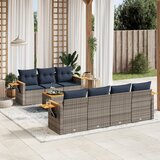 vidaXL 8-dijelni set vrtnih sofa od poliratana s jastucima sivi | shoptok.hr