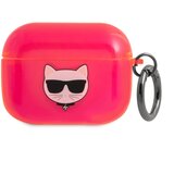 Karl Lagerfeld Ohišje za slušalke Airpods za Airpods Pro Choupette Translucent, Fuksija, (5000075452) Cene
