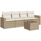 Maison Chic Seti vrtnega pohištva - Vrtna garnitura - Vrtni pohištvo set 5-delna z blazinami bež poli ratan, (21818541) | Shoptok.si