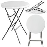  Okrugli sklopivi stol - bijeli, 80 cm | shoptok.hr