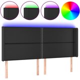  LED uzglavlje crno 183 x 16 x 118/128 cm od umjetna koža | shoptok.hr