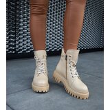 Gemre Beige leather insulated ankle boots Karino | Shoptok.si