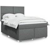 vidaXL Box spring postelja z vzmetnico temno siva 160x200 cm blago Cene